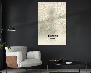 Carte ancienne de Richmond (Virginie), Etats-Unis. sur Rezona