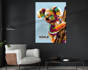 Australische dieren endemik KOALA in pop-art geweldig van miru arts