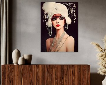 vrouw portret charleston Great Gatsby van Jan Bechtum