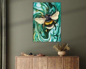 Hommel met gouden stuifmeel van Postergirls