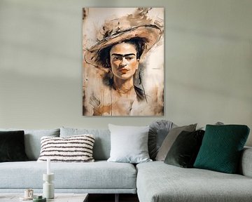 Abstract Frida in Beige van Maaike de Vries