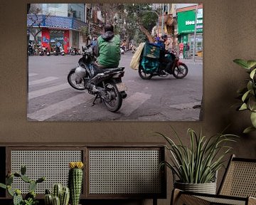 Scène de rue à Hanoi au Vietnam sur Sander van Kal