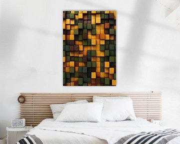 Abstract pattern of wooden blocks by Jan Bechtum