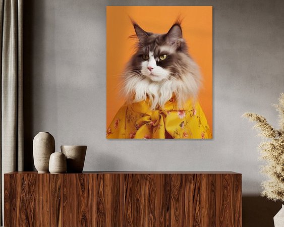 Voorbeeld van het werk in een kamer