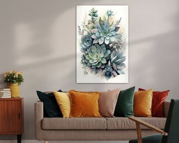 Aquarel Cactussen en andere vetplanten van Uncoloredx12