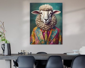 Sheep in Retro Wool Adventure by Gisela- Art for You
