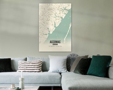 Alte Karte von Accomac (Virginia), USA. von Rezona