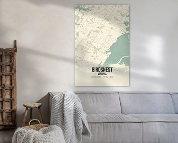 Carte ancienne de Birdsnest (Virginie), USA. sur Rezona