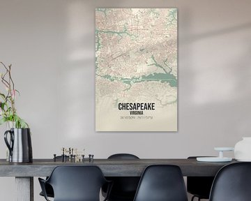 Carte ancienne de Chesapeake (Virginie), Etats-Unis. sur Rezona