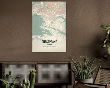 Alte Karte von Chesapeake (Virginia), USA. von Rezona