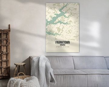 Carte ancienne de Franktown (Virginie), USA. sur Rezona