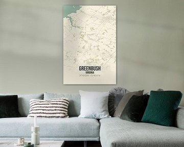 Vintage landkaart van Greenbush (Virginia), USA. van Rezona