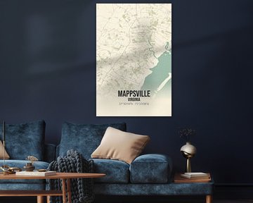 Vintage landkaart van Mappsville (Virginia), USA. van MijnStadsPoster