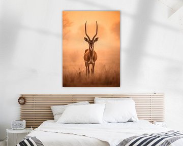 Gazelle op Afrikaanse savanne van Roy Mikes