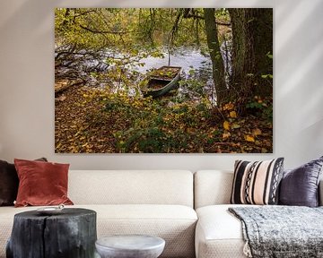 Boot am See Schmaler Luzin in der Feldberger Seenlandschaft von Rico Ködder