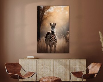 Zebra in de Savanne van drdigitaldesign