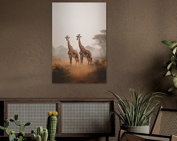 Giraffen in de Savanne van drdigitaldesign
