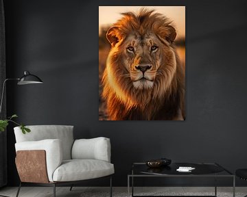 Lion à Savannah sur PixelPrestige