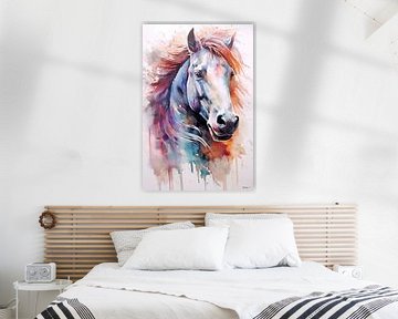 Abstract colourful watercolours of animals. by Gelissen Artworks