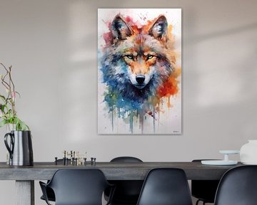 Aquarelles abstraites et colorées d'animaux. sur Gelissen Artworks