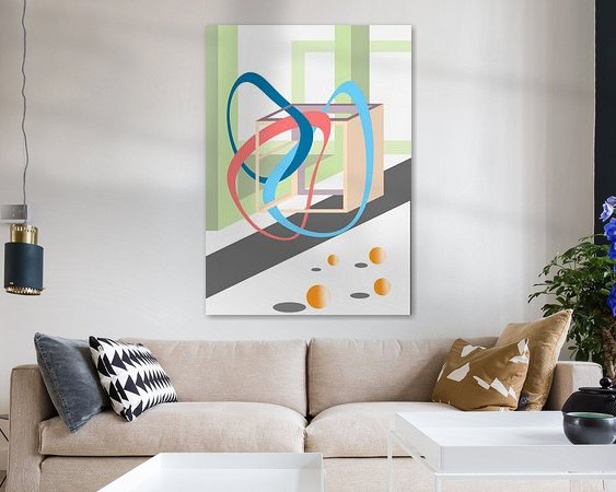 Voorbeeld van het werk in een kamer