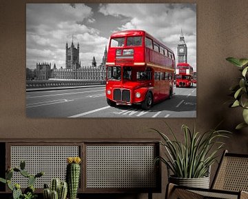 Red Buses in London by Melanie Viola