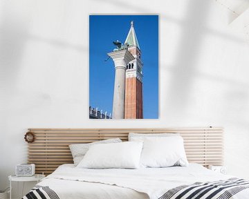 The Column of San Marco and the Tower of St Mark in Venice by t.ART