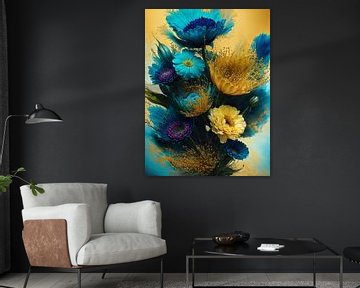 Goudbloei in Blauw van Retrotimes