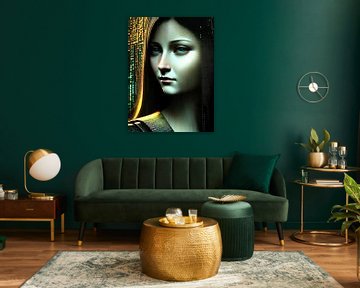 Matrix-versie van de Mona Lisa van Leonardo da Vinci van Retrotimes