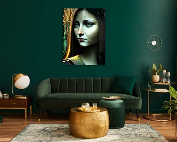 Matrix-versie van de Mona Lisa van Leonardo da Vinci van Retrotimes