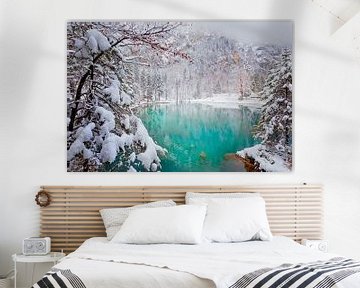 Blausee in de winter, Berner Oberland, Zwitserland van Sabine Klein