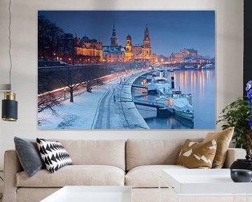 Altstadt von Dresden im Winter, Deutschland