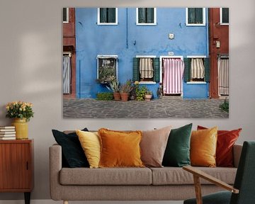 Blauw huis op het Italiaanse eiland Burano van Awander