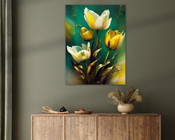 Tulpen in de stijl van Alberto Seveso van Retrotimes