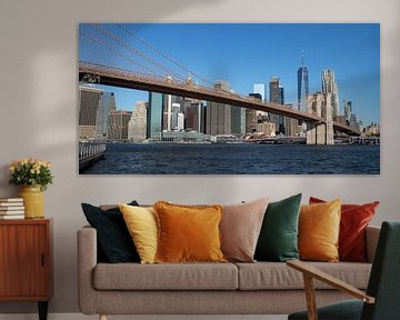 Downtown New York und Brooklyn Bridge von Albert Mendelewski