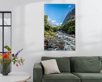 Wild water current Milford Sound, New Zealand by Troy Wegman