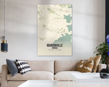 Vintage landkaart van Marionville (Virginia), USA. van Rezona