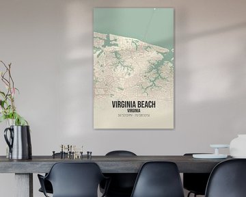 Alte Karte von Virginia Beach (Virginia), USA. von Rezona