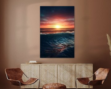 Coucher de soleil sur la mer sur drdigitaldesign