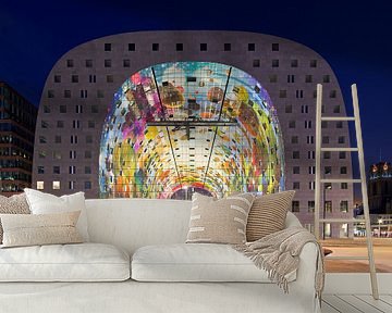 Nachtfoto Markthal Rotterdam van Anton de Zeeuw