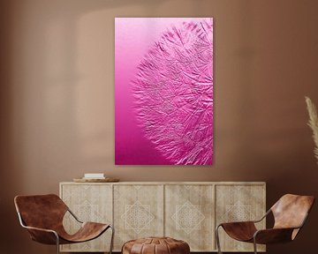 pink print dandelion by Lizette de Jonge