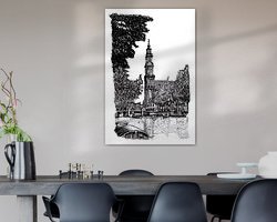 Voorbeeld van het werk in een kamer