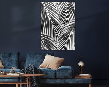Palmbladeren - Zwart & Wit van Gal Design
