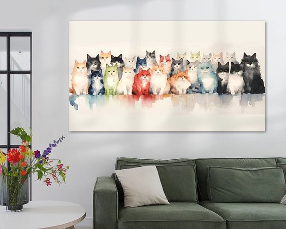 Voorbeeld van het werk in een kamer