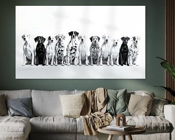 Groepsportret van elf honden van Vlindertuin-Art