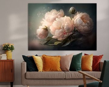 Flowers - Peony - painting by Joriali