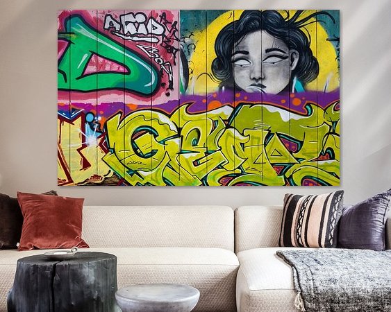 Voorbeeld van het werk in een kamer