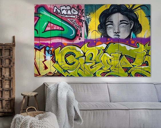 Voorbeeld van het werk in een kamer