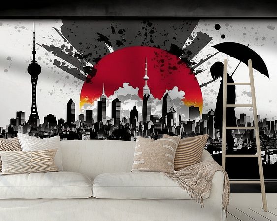 Voorbeeld van het werk in een kamer