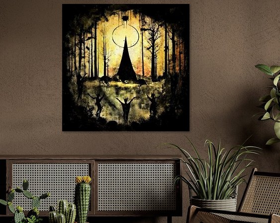 Voorbeeld van het werk in een kamer